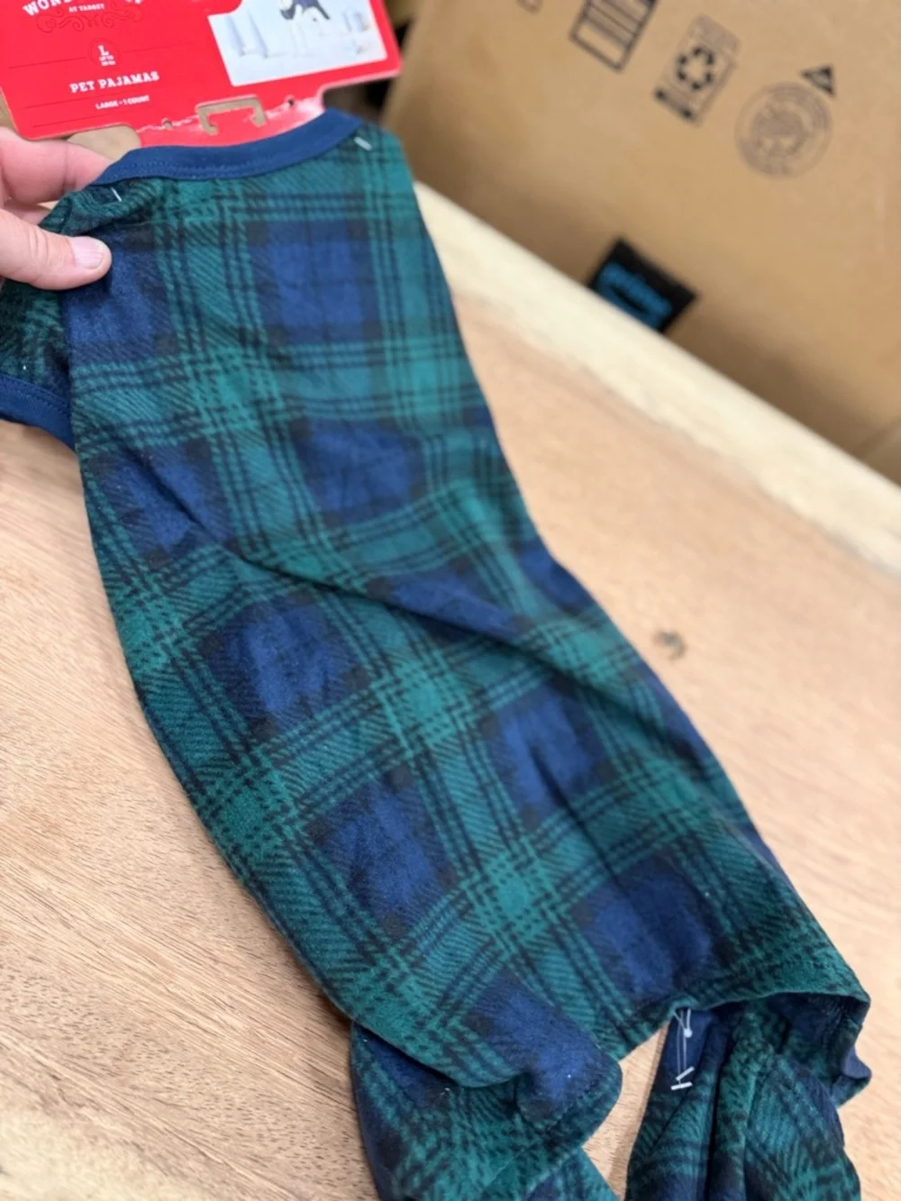 Wondershop Green & Navy Plaid Pet‎ Sweater